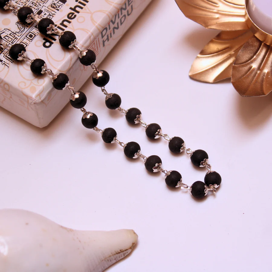 Silver coated premium karungali mala