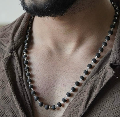 Silver coated premium karungali mala